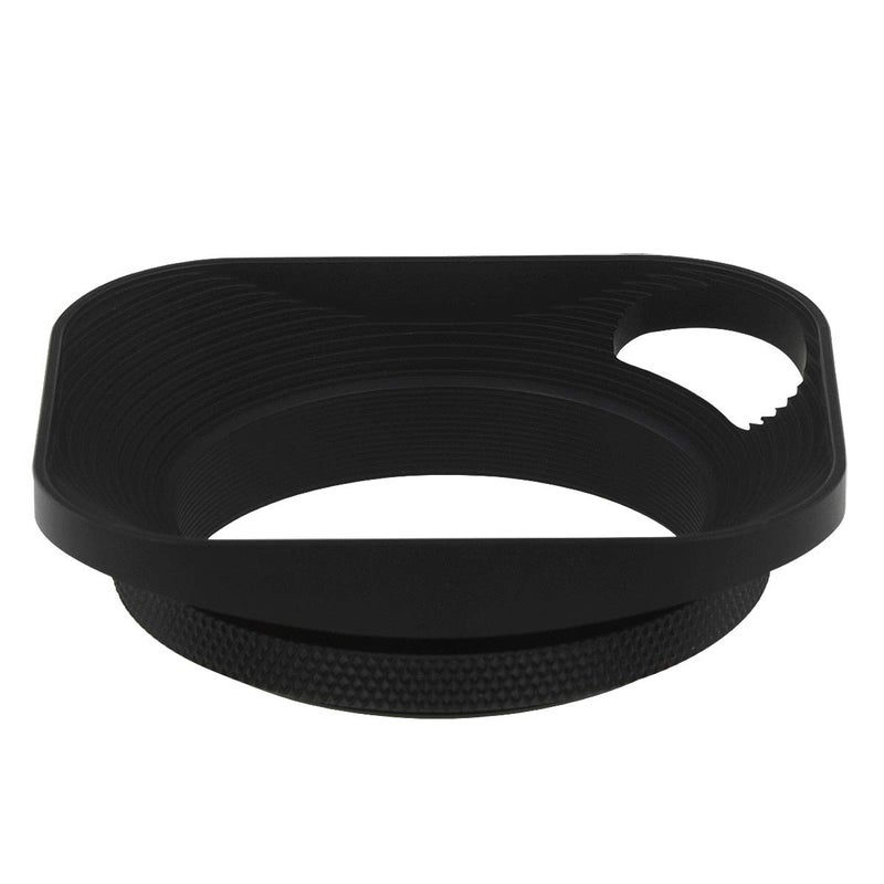Haoge LH-E2P 49mm Square Metal Screw-in Lens Hood Hollow Out Designed with Cap for Leica Rangefinder Camera with 49mm E49 Filter Thread Lens Black - Image 5